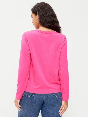 Old Navy EveryWear Long-Sleeve T-Shirt - For Our Fuchsia in Saudi Arabia