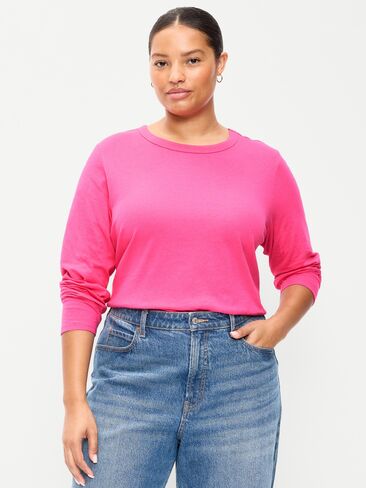 Old Navy EveryWear Long-Sleeve T-Shirt - For Our Fuchsia in Saudi Arabia
