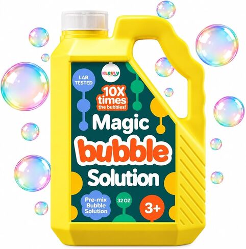 64 oz Iridescent Bubble Solution Refill | Non-Toxic Pre-Mix Bubble Refill Solution No Mixing or Measuring Required | Bubbles for Kids | Bubbles Bulk | Bubble Machine Solution | Giant Bubble Solution in Kuwait