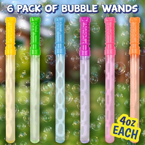 Sunny Days Entertainment Maxx Bubbles 4oz Bubble Wands – 6 Pack Bubble Wand Toy | Summer Fun, Outdoor Birthday Party Favors for Kids, 101799 Blue in Kuwait