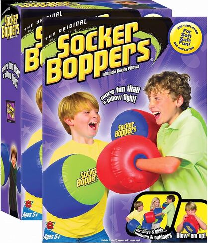 Socker Boppers Inflatable Boxing Pillows - Pair Boppers – colors will vary, Box and Bop, Durable Vinyl, Active Outlet That Aids in Agility, Balance and Coordination, Safe Fun Indoor or Out,(Pack of 2) in Kuwait