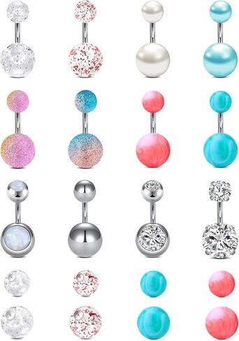 MODRSA Short Belly Button Ring Short Bar Belly Button Rings Surgical Stainless Steel Belly Ring 6mm Belly Button Rings Short Bar 1/4" in Saudi Arabia