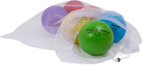 مجموعة Dodgeball Skin Skin Sports-6 كرات الرغوة الناعمة مع طلاء مقاوم للدموع ، سطح قبضة ، ارتداد منخفض ، حقيبة شبكية ، ملعب داخلي وخارجي أو مجموعة كرة من فئة PE-6 "أو 7" in Kuwait
