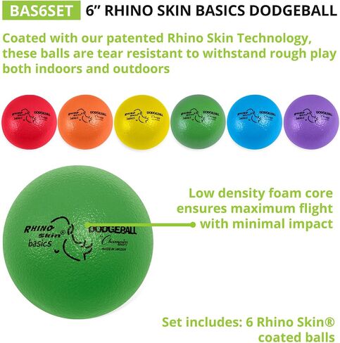 مجموعة Dodgeball Skin Skin Sports-6 كرات الرغوة الناعمة مع طلاء مقاوم للدموع ، سطح قبضة ، ارتداد منخفض ، حقيبة شبكية ، ملعب داخلي وخارجي أو مجموعة كرة من فئة PE-6 "أو 7" in Kuwait