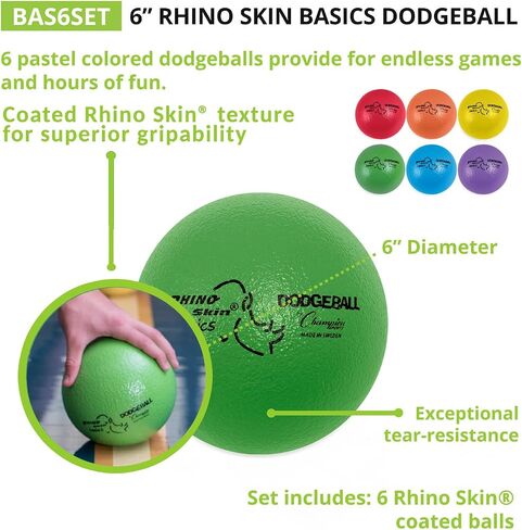 مجموعة Dodgeball Skin Skin Sports-6 كرات الرغوة الناعمة مع طلاء مقاوم للدموع ، سطح قبضة ، ارتداد منخفض ، حقيبة شبكية ، ملعب داخلي وخارجي أو مجموعة كرة من فئة PE-6 "أو 7" in Kuwait