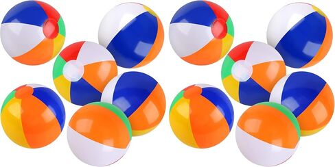 Rindion 6 Pack Beach Balls, 10 Inch Beach Balls for Kids, Rainbow Color Pool Toys Pool Balls for Swimming Pool, Beach Toys Inflatable Ball for Summer Parties and Water Games in Saudi Arabia