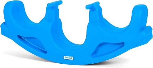 Simplay3 Up and Down Teeter Totter Seesaw - Rocking Fun for Two Toddlers or Kids Ages 18 Months to 5 Yrs- Sapphire, Made in USA in Kuwait