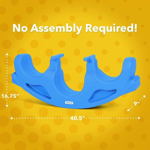 Simplay3 Up and Down Teeter Totter Seesaw - Rocking Fun for Two Toddlers or Kids Ages 18 Months to 5 Yrs- Sapphire, Made in USA in Kuwait