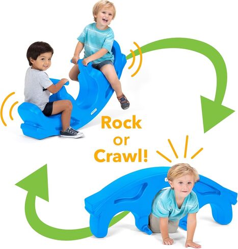 Simplay3 Up and Down Teeter Totter Seesaw - Rocking Fun for Two Toddlers or Kids Ages 18 Months to 5 Yrs- Sapphire, Made in USA in Kuwait