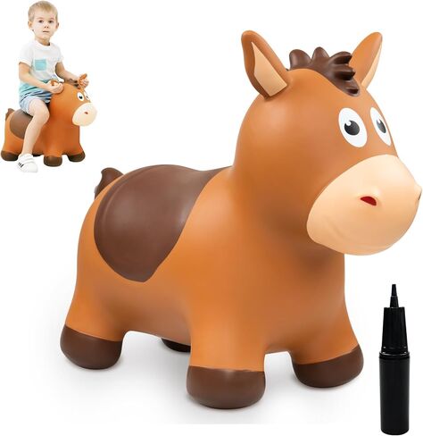 ZOOJOY Inflatable Horse Hopping Toy, Ride-on Bouncy Animal for Toddler 18M+ in Kuwait