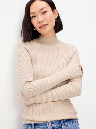 Old Navy SoSoft Lite Ribbed Mock-Neck - Wish Bone in Kuwait