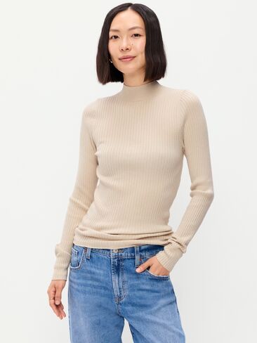 Old Navy SoSoft Lite Ribbed Mock-Neck - Wish Bone in Kuwait
