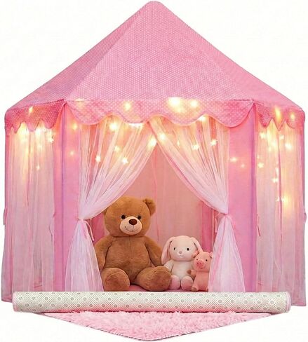ORIAN Princess Tent for Girls, Kids Pink Play Tent, Ages 2–7, 55" x 53" in Kuwait