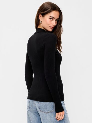 Old Navy SoSoft Lite Ribbed Mock-Neck Sweater - Black Jack in Kuwait