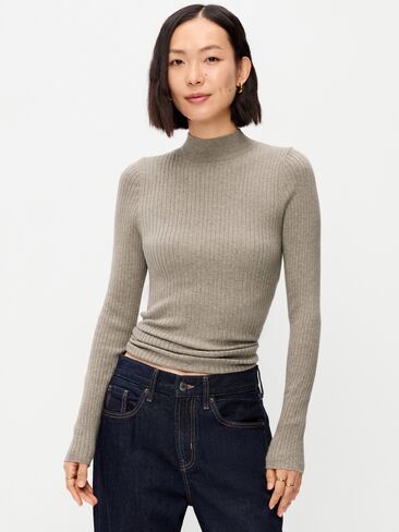 Old Navy SoSoft Lite Ribbed Mock-Neck Sweater - Mushroom in Kuwait