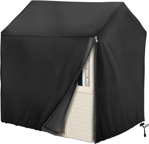 Playhouse cover, Outdoor wooden kids playhouse covers, 57" L x 57" W x 63" H, Waterproof, Sun Protection dust, Easy to put on with side zipper, 640D Heavy duty oxford fabric, (Black) in Kuwait