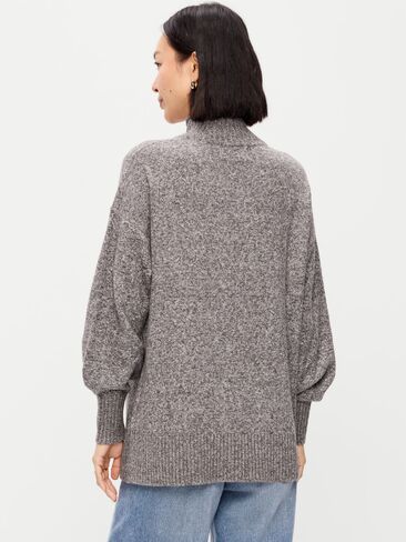Old Navy SoSoft Turtleneck Tunic Sweater - Black Coffee Marl in Kuwait