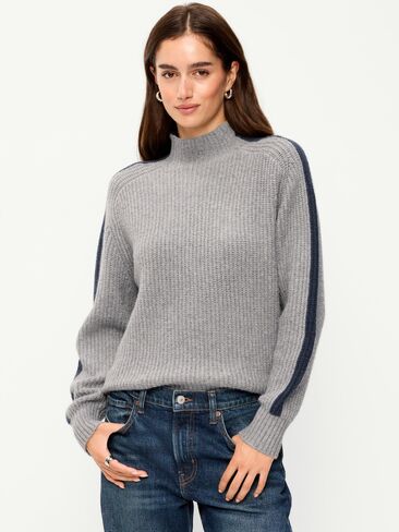 Old Navy SoSoft Sport Mock-Neck Shaker Sweater - Heather Gray in Kuwait
