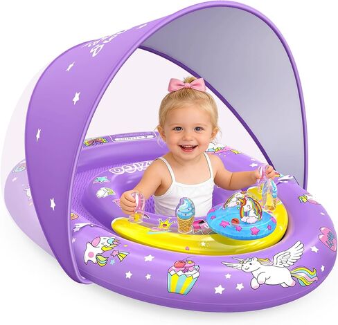 EZIGO Baby Pool Float Canopy UPF50+, Kids Floats for 6-36 Months Boys Girls in Saudi Arabia