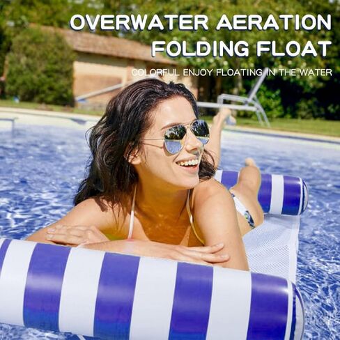 2-Pack Swimming Pool Float, Multi-Purpose Inflatable Pool Hammock (Saddle, Lounge Chair, Drifter), Water Hammock Lounge, (Navy Blue,Pink) in Saudi Arabia