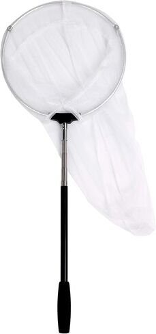 RESTCLOUD Insect and Butterfly Net with 12" Ring, 24" Net Depth, Handle Extends to 59 Inches in Kuwait