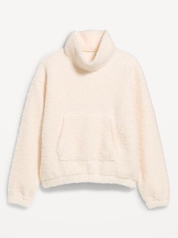 Old Navy Oversized Funnel-Neck Sherpa Pullover - Creme De La Creme in Kuwait