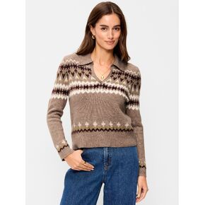 Old Navy SoSoft Cropped Long-Sleeve Sweater - Neutral Fair Isle in Kuwait