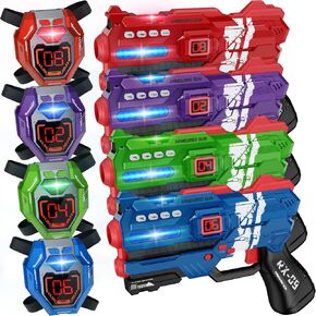 Laser Tag Guns Set of 4 Laser Tag Guns with Digital LED Score Display Vests in Kuwait