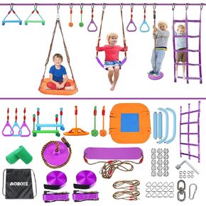 Ninja Warrior Obstacle Course for Kids-Slackline 52ft with 9 Accessries in Kuwait