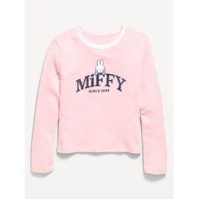 Old Navy Miffy™ Long-Sleeve Graphic Ringer T-Shirt for Girls - Pink Pirouette in Kuwait