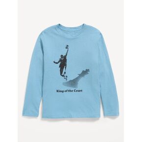 Old Navy Long-Sleeve Graphic T-Shirt for Boys - Naturalist Blue in Kuwait