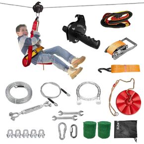 150FT Zipline Kit for Kids and Adults Backyard with Spring Brake in Kuwait