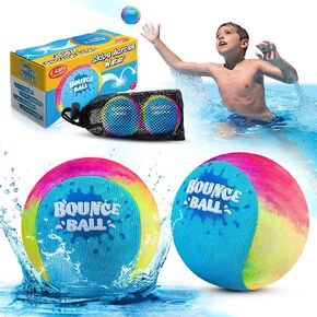 Bambilo Water Skipping Ball | 2-Pack Bounce Balls | Water Bouncing Beach Balls & Grip Ball | Pool Toys for Kids Age 5-8-12 | Great Summer Water Toy for Beach Swimming Pool River Lake in Kuwait