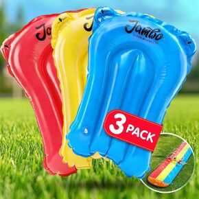 JAMBO 3 Pack Inflatable Body Boards for Water Slides, Boogie Boards for Pool, Lake & Slip Slides, Lightweight Floating Water Toys for Kids & Adults in Saudi Arabia