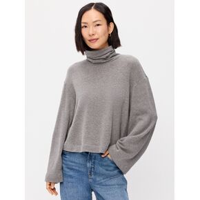 Old Navy Long-Sleeve Oversized Turtleneck Sweater - Heather Greay On in Saudi Arabia