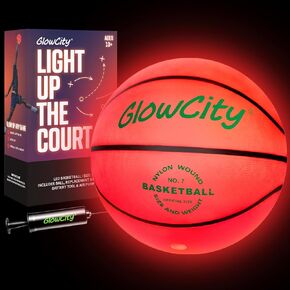 كرة السلة GlowCity المتوهجة في الظلام - مقاسات 5، 6، 7 كرة مضيئة للأطفال والمراهقين والبالغين - توهج أحمر للألعاب الخارجية - أفكار هدايا عيد ميلاد رياضية للأولاد الذين تتراوح أعمارهم بين 6 7 8 9 10 11 12 13 14 in Kuwait