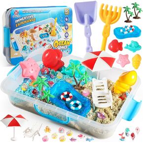 HONGTUO Ocean Sensory Bin with 3.3lbs Play Sand, Sea Animal Kit for Kids 3+ in Kuwait
