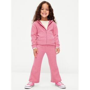 Old Navy Cozy Ribbed Hoodie and Flared Pants Set for Toddler Girls - Rose Gold in Kuwait