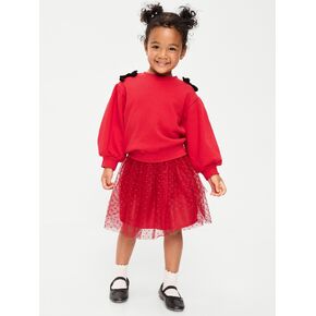 Old Navy Bow-Shoulder Sweatshirt and Tutu Skirt Set for Toddler Girls - Robbie Red in Kuwait