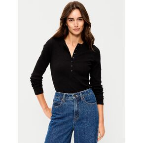 Old Navy Snug Long-Sleeve Ribbed Henley T-Shirt - Black Jack in Saudi Arabia