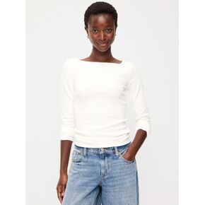 Old Navy Snug Long-Sleeve Boatneck T-Shirt - White Lilies in Saudi Arabia