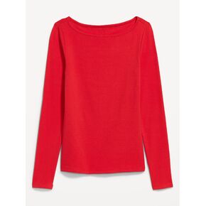 Old Navy Snug Long-Sleeve Boatneck T-Shirt - Scotty Red in Saudi Arabia