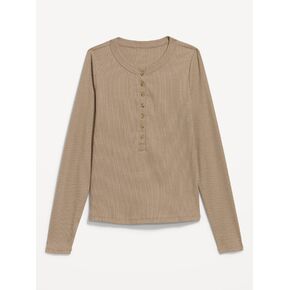 Old Navy Snug Long-Sleeve Ribbed Henley T-Shirt - Chocolate Malted in Saudi Arabia