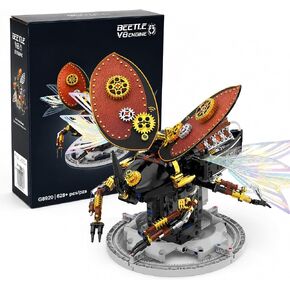 Steampunk Mechanical Beetle Building Set, Motorized V8 Engine Bionic Insect Model with Moving Iridescent Wings, Electric Steam Punk Building Blocks Kit, Collectible Display Toy for Adults & Teens in Kuwait