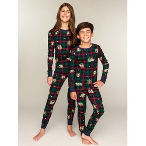 Old Navy Old Navy x Disney Gender-Neutral Snug-Fit Pajama Set for Kids - Wreath Plaid in Kuwait
