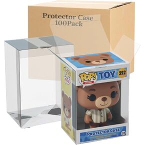 100 Pack Clear Protectors Case Compatible with Funko Pop Protector Case for 4 Inch Figures Collectibles Heavy Duty Crystal Plastic Protector Cases with Protective Film Locking Tabs Auto-Lock Bottom in Saudi Arabia