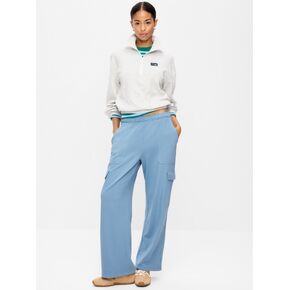 Old Navy High-Waisted SoComfy Wide-Leg Cargo Sweatpants - Naturalist Blue in Kuwait