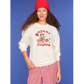 Old Navy Old Navy x Disney Oversized Graphic Sweatshirt for Women - Sea Salt in Saudi Arabia