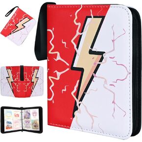 Portable Collectible Trading Card AlbumsWith Zipper 4 PocketCard Binder 400 Cards With 50 Removable Sleeves Card Folder for TCG, Sports Cards (Red) in Saudi Arabia