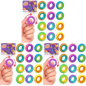 Fidget Toys Sensory Rings for Kids: 12 Pack Finger Spinner Rings - Texture Stress Toys for Kids Autism Calming - Fun Fidgets for Student Classroom Prize Stocking Stuffers in Kuwait